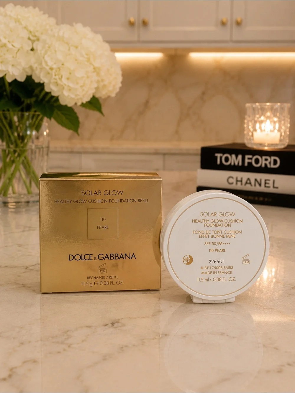 Dolce & Gabbana Solar Glow Cushion Foundation Refill SPF50 | 110 Pearl | NIB 🎀